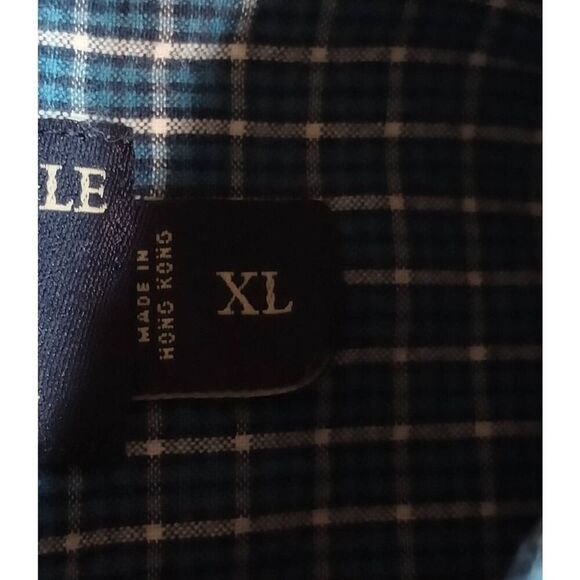 American Eagle Shirt Men's Extra Large Blue Button Front Long Sleeve Front Pocke - Picture 9 of 10